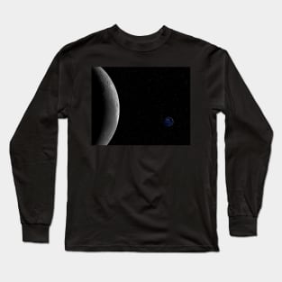 Moon And Night On Planet Earth Long Sleeve T-Shirt